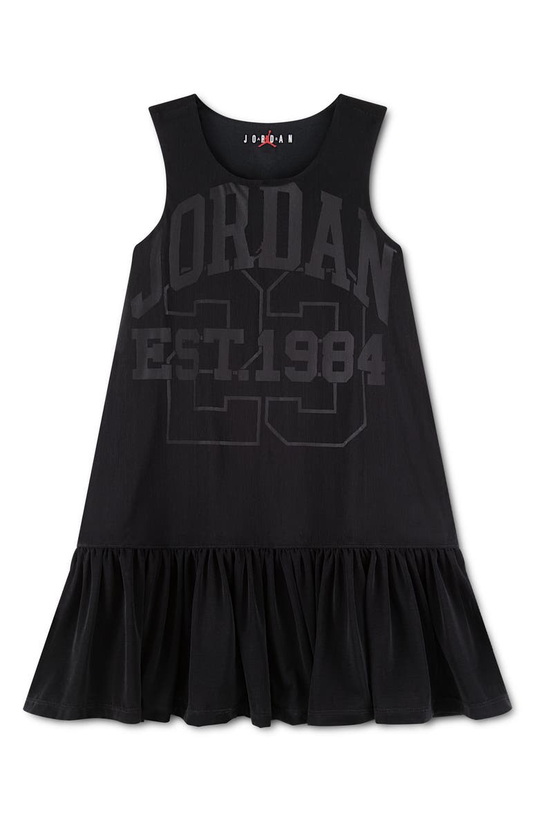 Jordan Kids' Secret Diary Sleeveless Drop Waist Dress, Main, color, Black