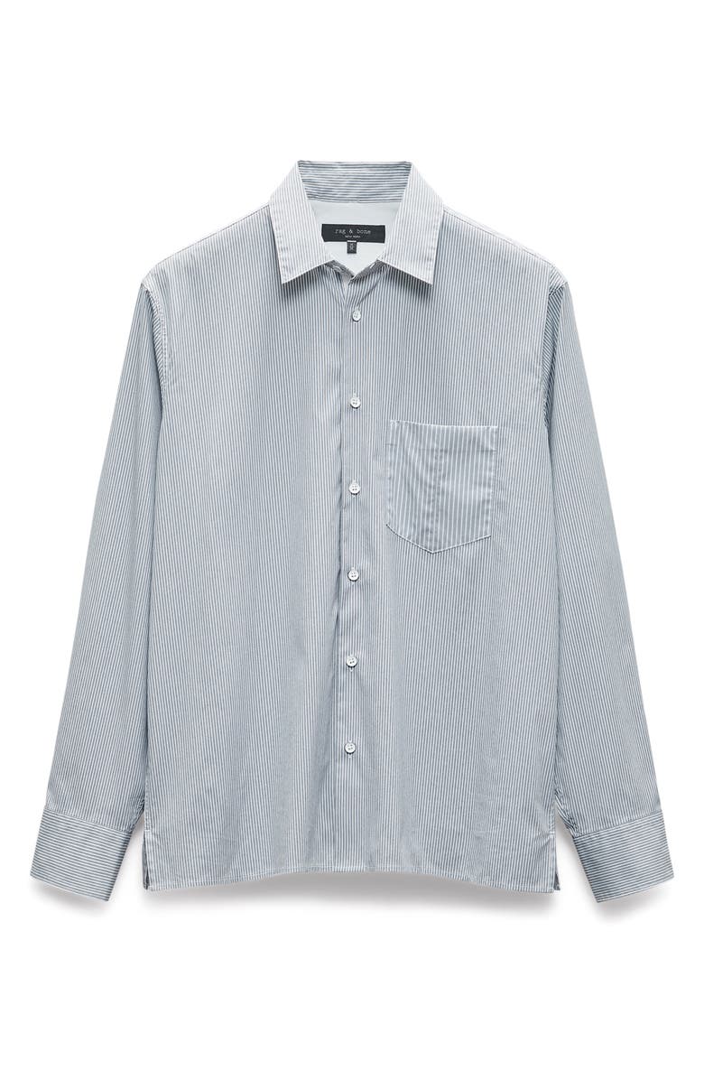rag & bone Dalton Mixed Stripe Hemp & Cotton Button-Up Shirt, Alternate, color,