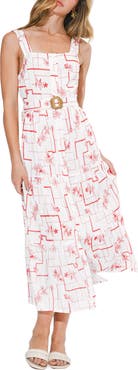 Adelyn Rae Violet Embroidery Midi Dress