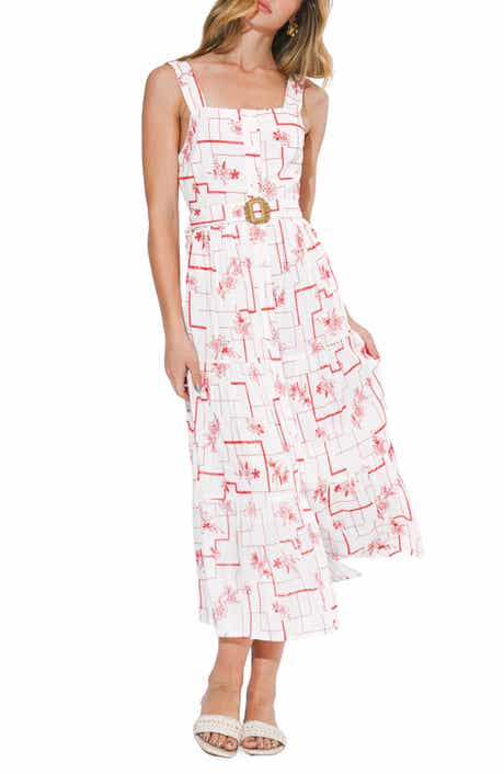 Violet Embroidery Midi Dress