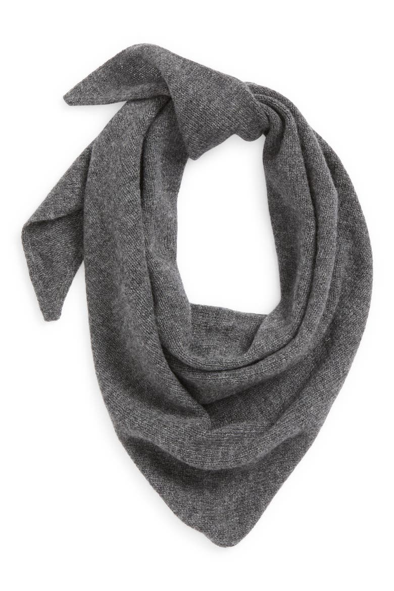 Gauzy Cashmere Triangle Scarf, Alternate, color, MEDIUM GREY
