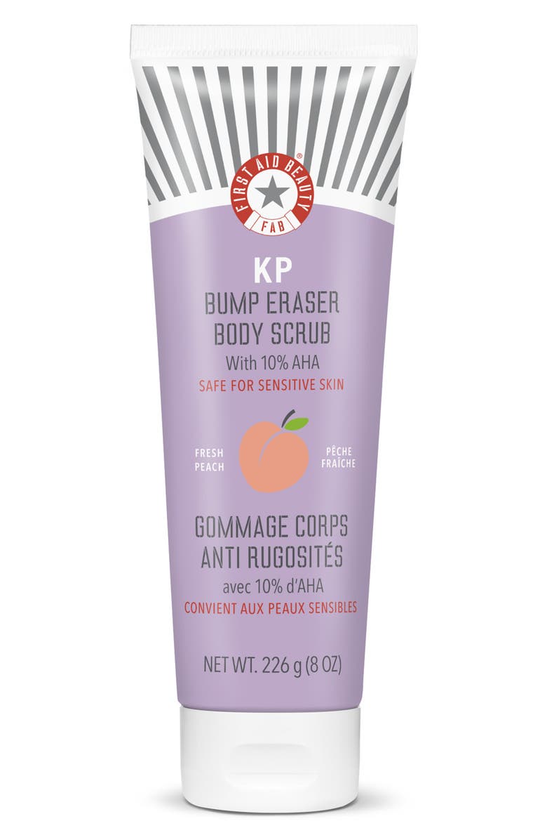 First Aid Beauty KP Bump Eraser Body Scrub with 10% AHA Fresh Peach, Main, color, 