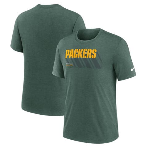 Men's Nike Heather Green Green Bay Packers Long Pass Tri-Blend T-Shirt