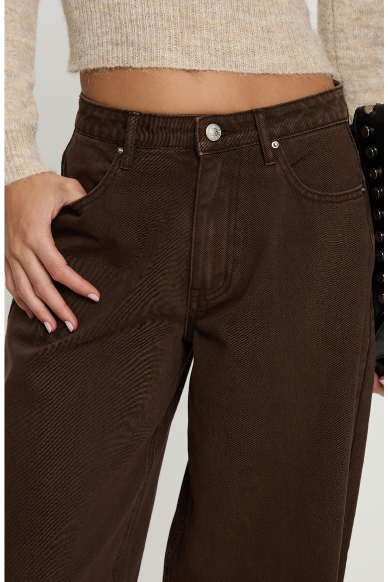 Naylor Mid Rise Wide Leg Jeans, Alternate, color, BROWN