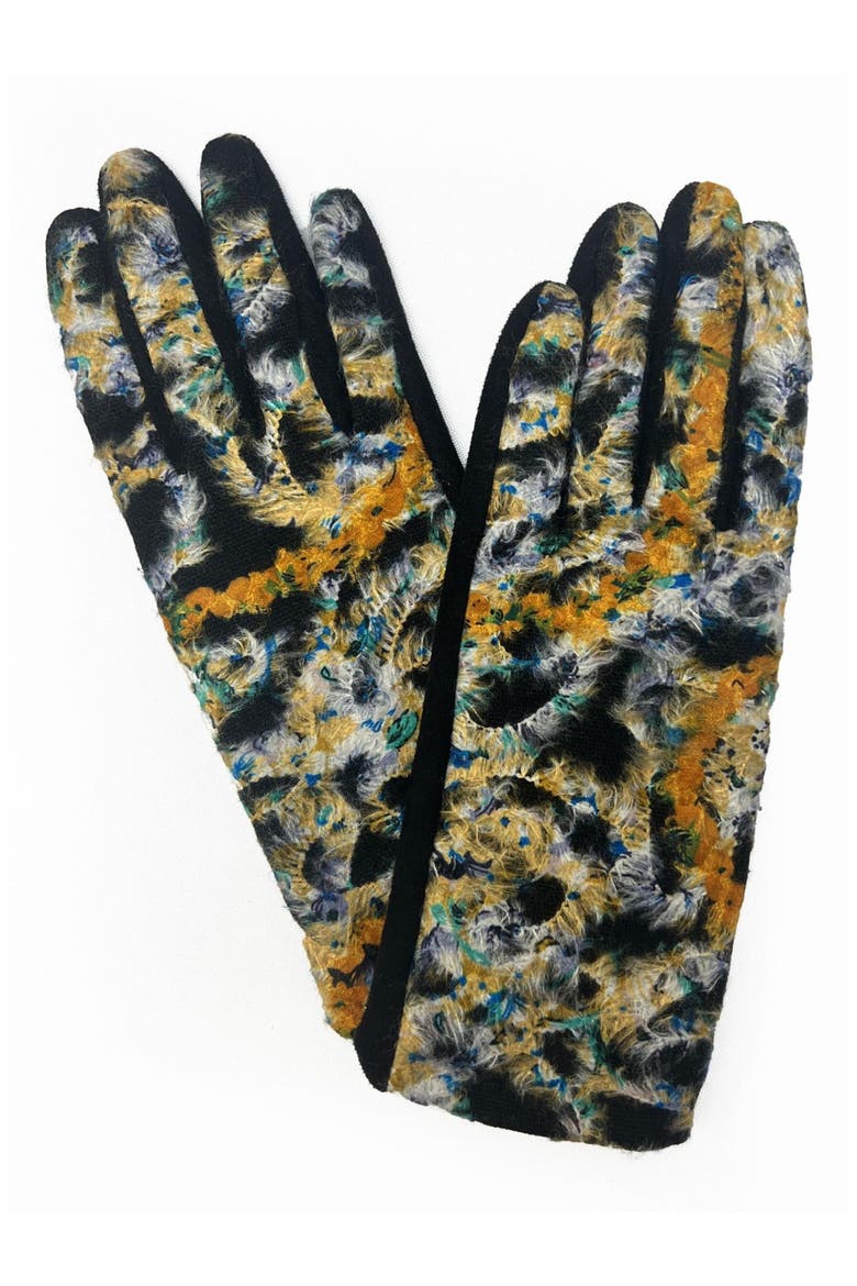 Abstract Jersey Touchscreen Gloves, Main, color, MARIGOLD