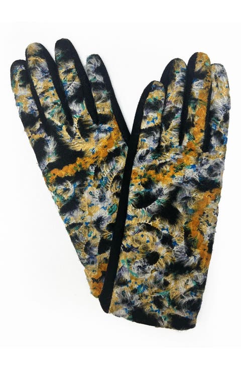 Abstract Jersey Touchscreen Gloves