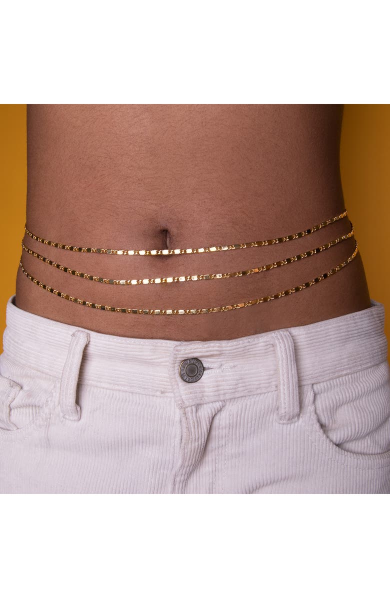 VIDAKUSH Triple Belly Chain, Alternate, color, Silver