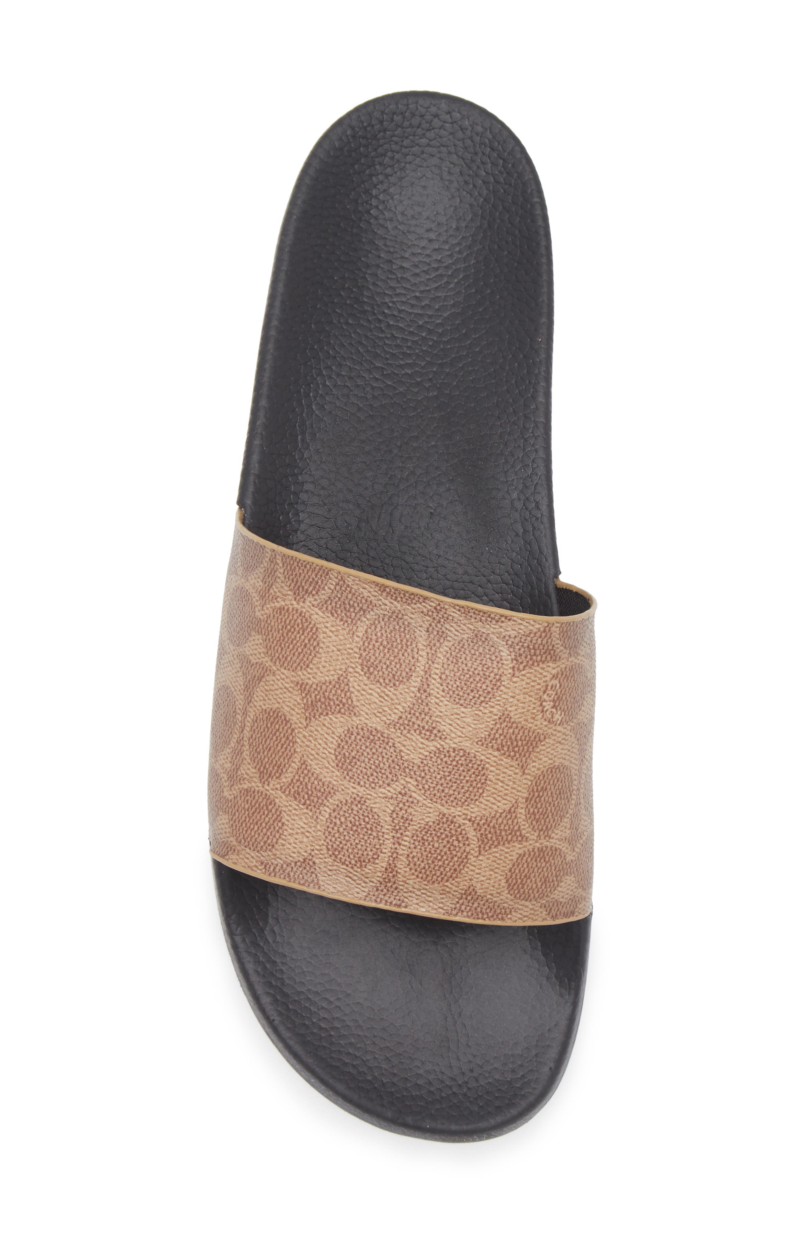 COACH Signature Slide Sandal, Alternate, color, Tan Signature