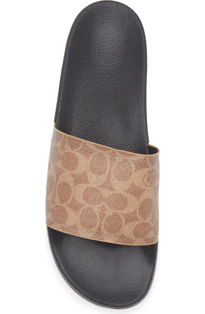 COACH Signature Slide Sandal, Alternate, color, Tan Signature