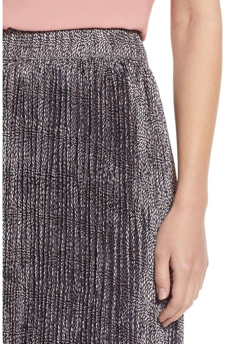 Crinkle Texture Midi Skirt, Alternate, color, BLACK LANGSTON GEO