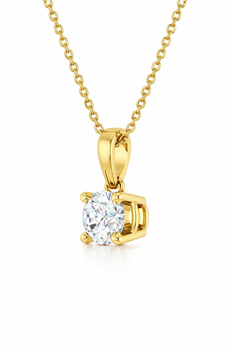 Solitaire Diamond Necklace, Alternate, color, 14k Yellow Gold