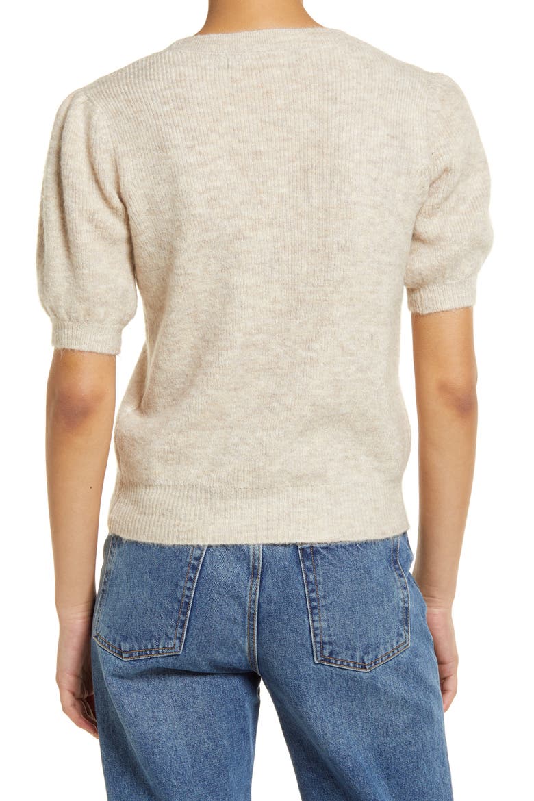 Lefile Puff Sleeve Sweater, Alternate, color, BIRCH