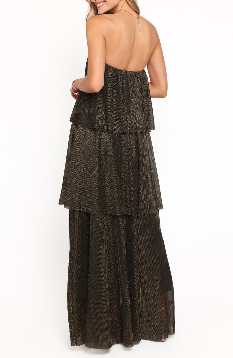 Petal & Pup Bloom Tiered Strapless Maxi Dress, Alternate, color, Black