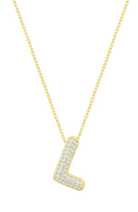 Pavé Bubble Initial Pendant Necklace