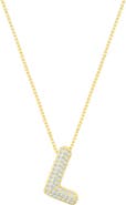 Adornia Pavé Bubble Initial Pendant Necklace