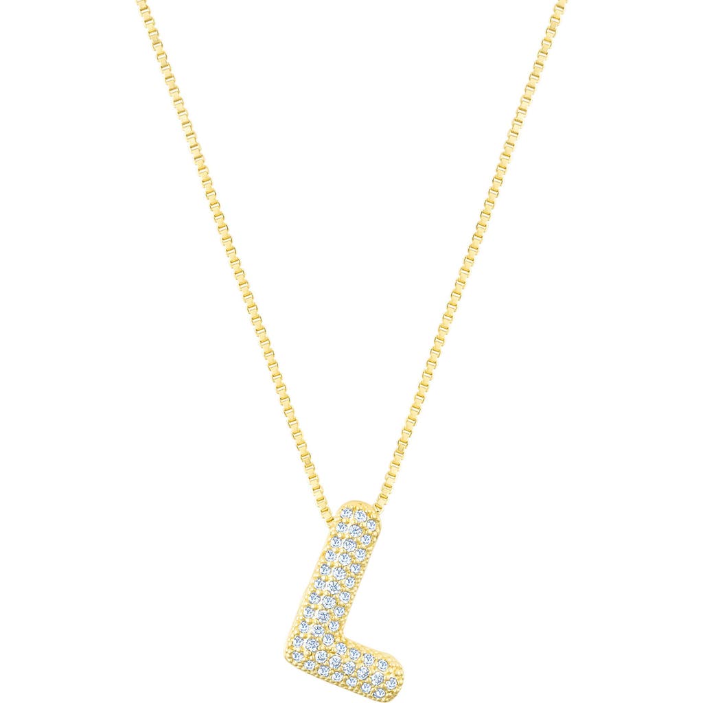 Adornia Pavé Bubble Initial Pendant Necklace In Gold-l