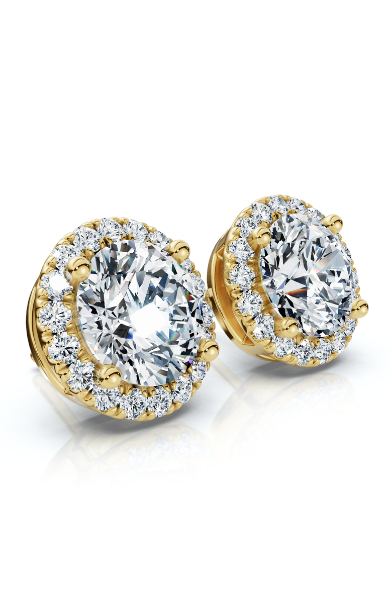 Bliss Diamond 2.25Ct Halo Round Diamond Studs 14k Gold Lab Grown Women's Earrings, Main, color,