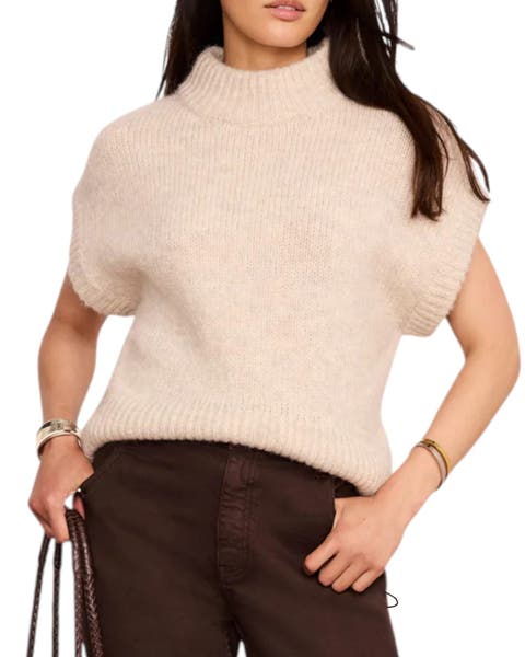 Wool Blend High Neck Knit Top