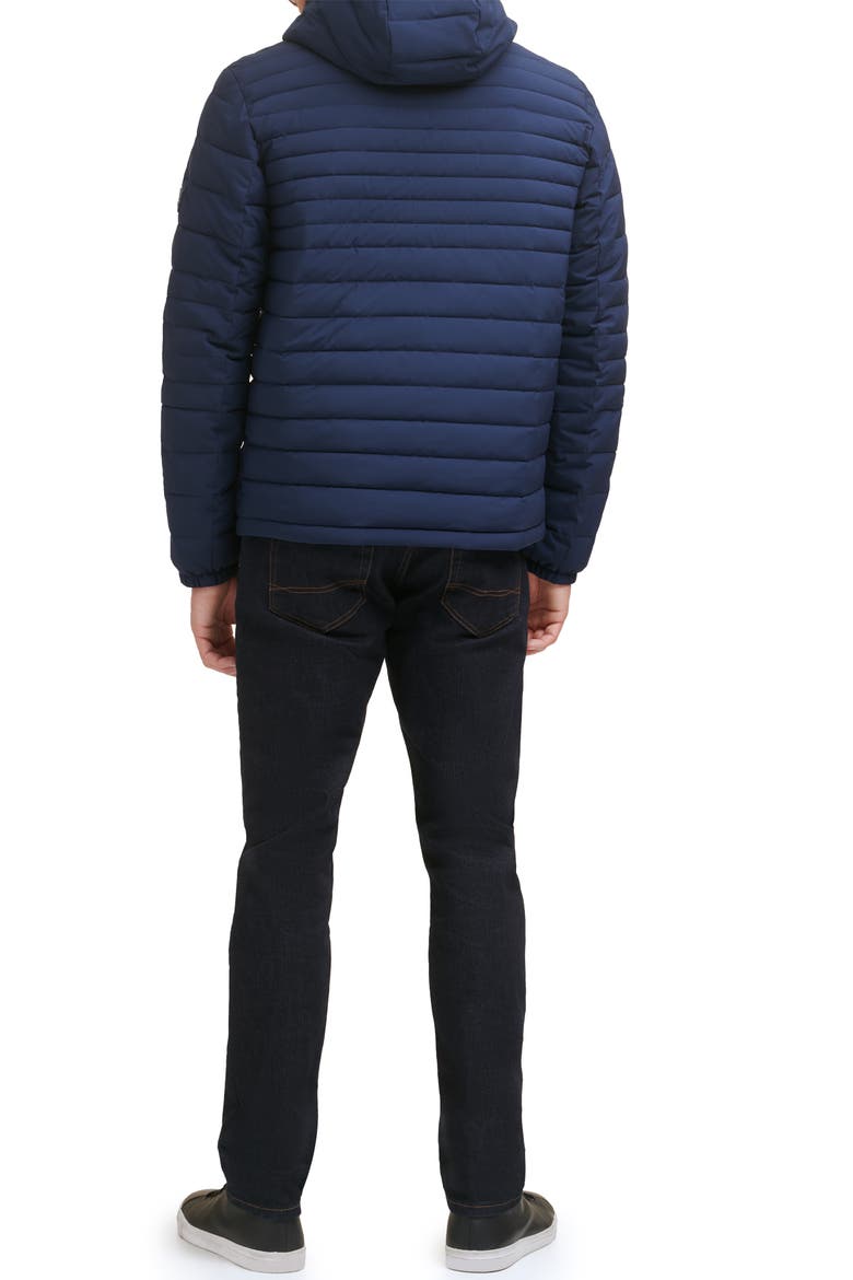 Stretch Quilted Hooded Puffer Jacket, Alternate, color, MIDNIGHT