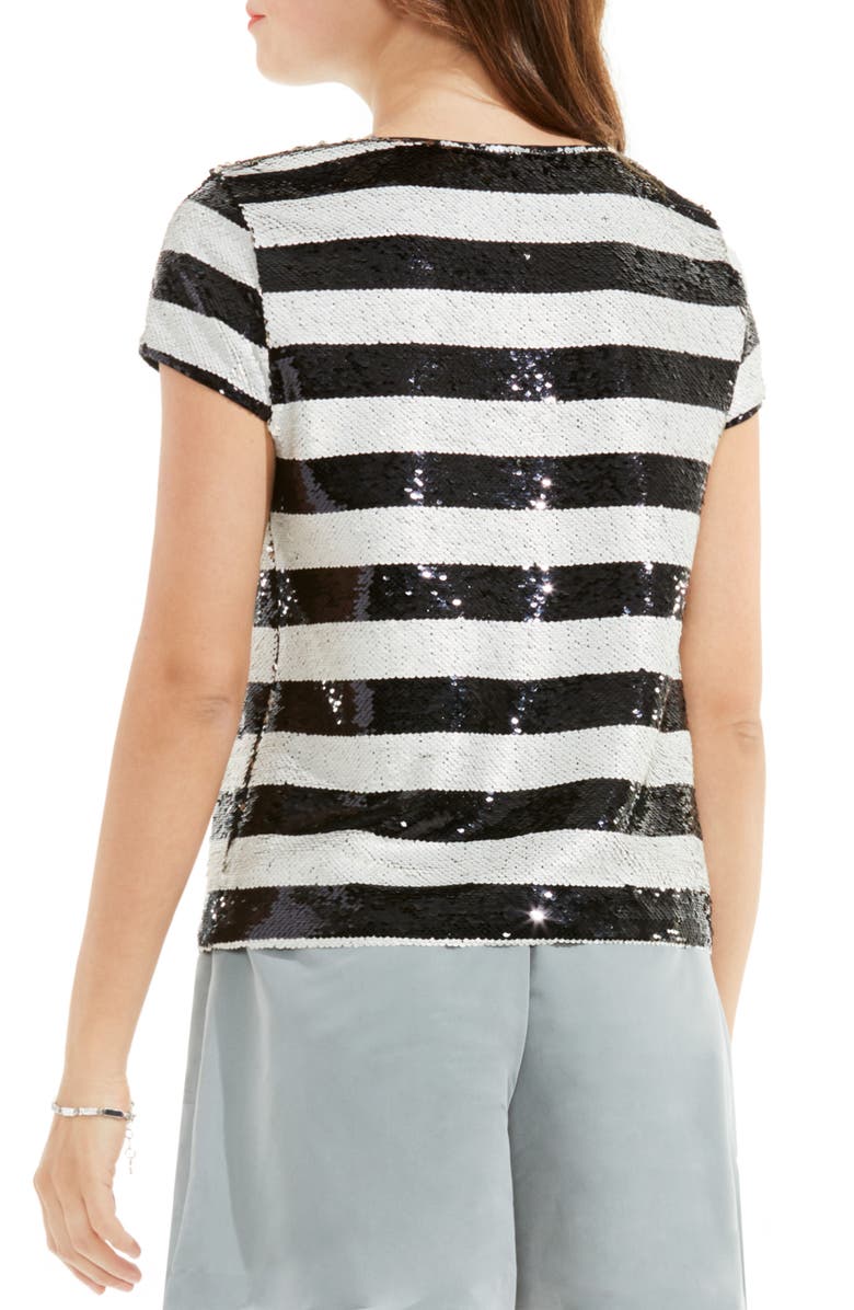 Vince Camuto Sequin Stripe Top, Alternate, color, 