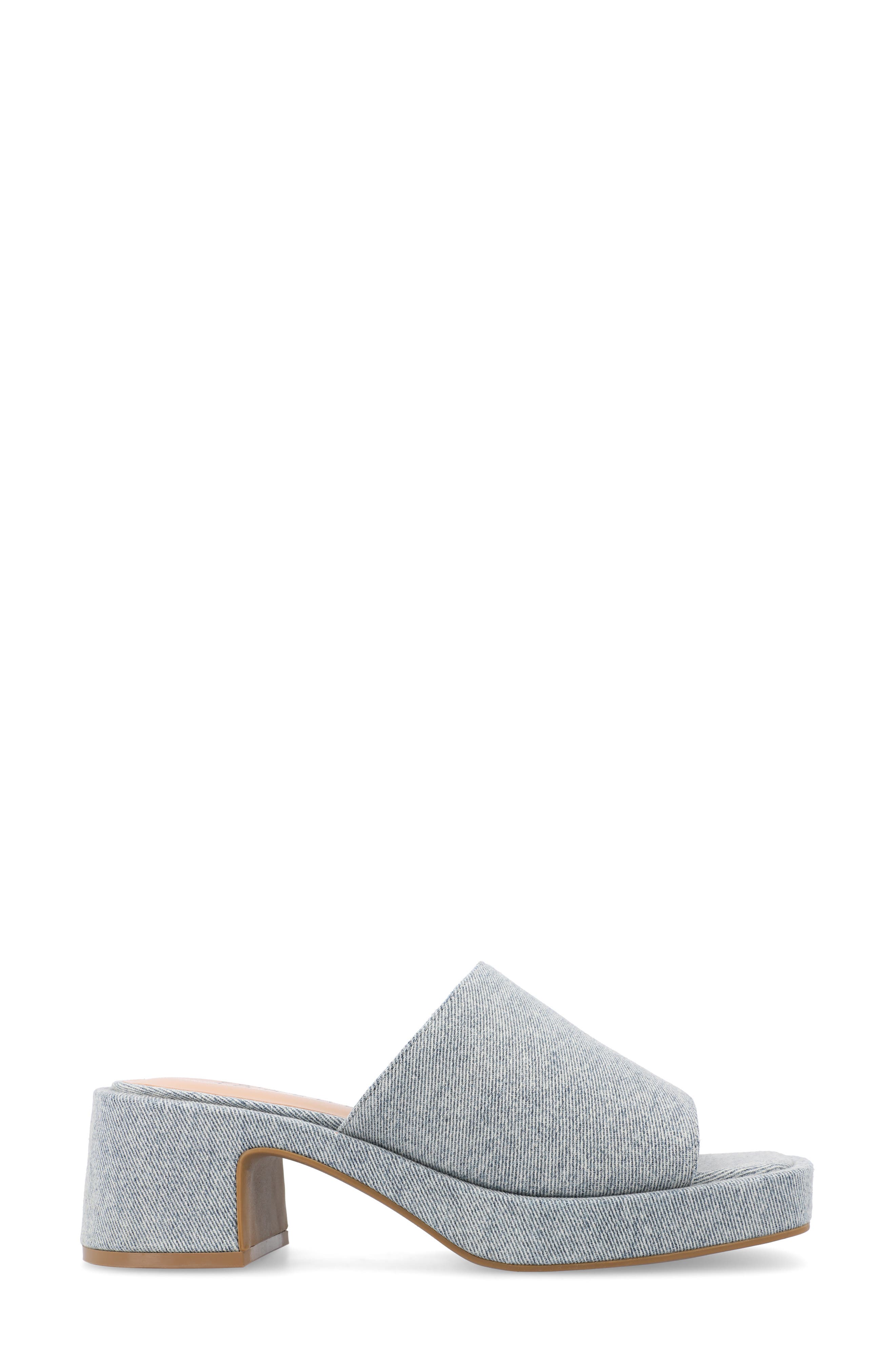 Journee Collection Bessa Block Heel Slide Sandal, Alternate, color, Light Denim