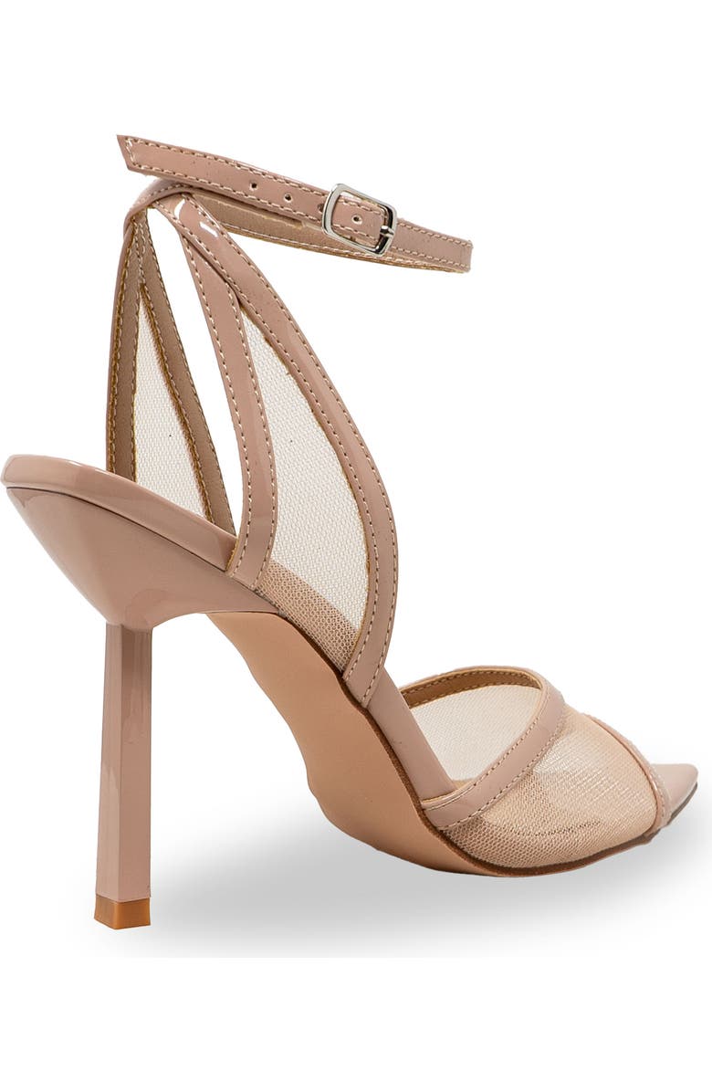 CHASE AND CHLOE Mesh Ankle Strap Sandal, Alternate, color, Beige Pu