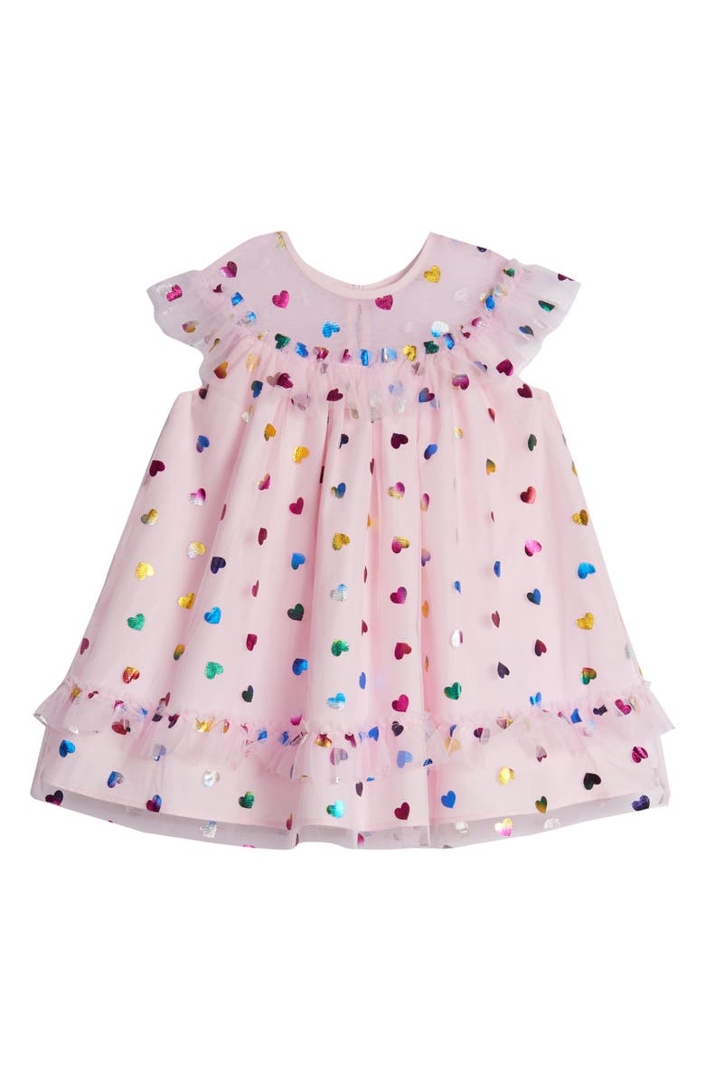 Pippa & Julie Foil Hearts Float Tulle Dress, Main, color, 