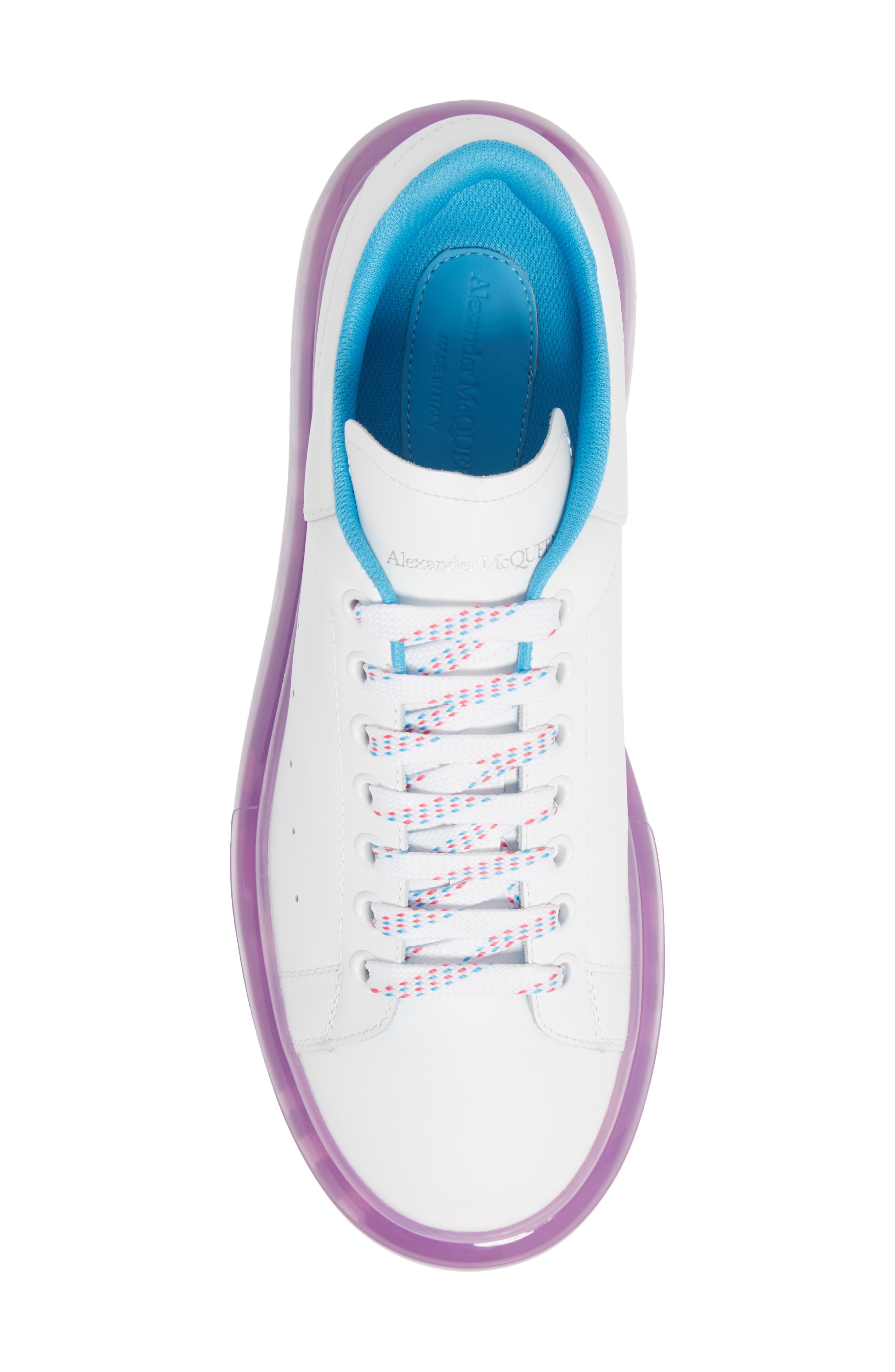 Oversized Clear Sole Sneaker, Alternate, color, WHITE/ BLUE/ PINK