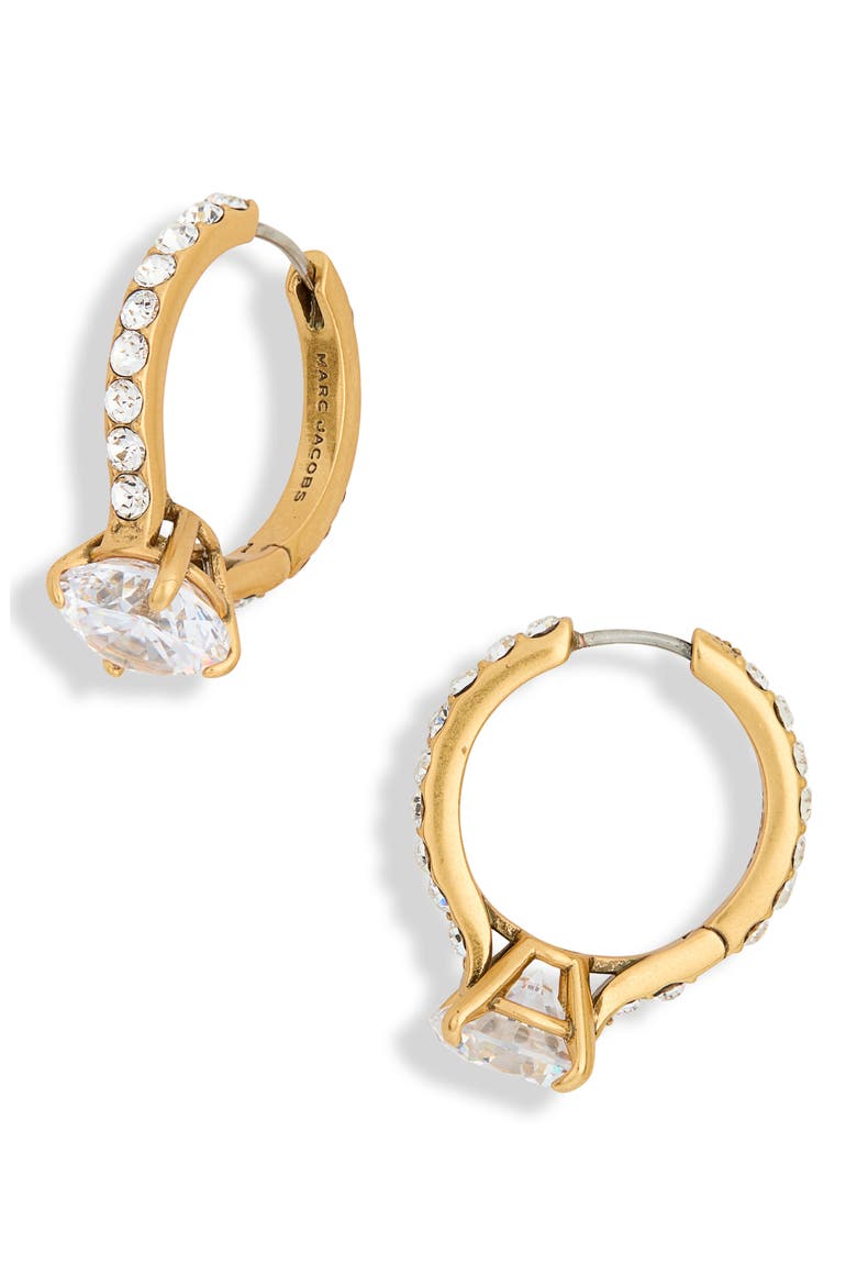 Proposal Ring Hoop Earrings, Main, color, ANTIQUE GOLD