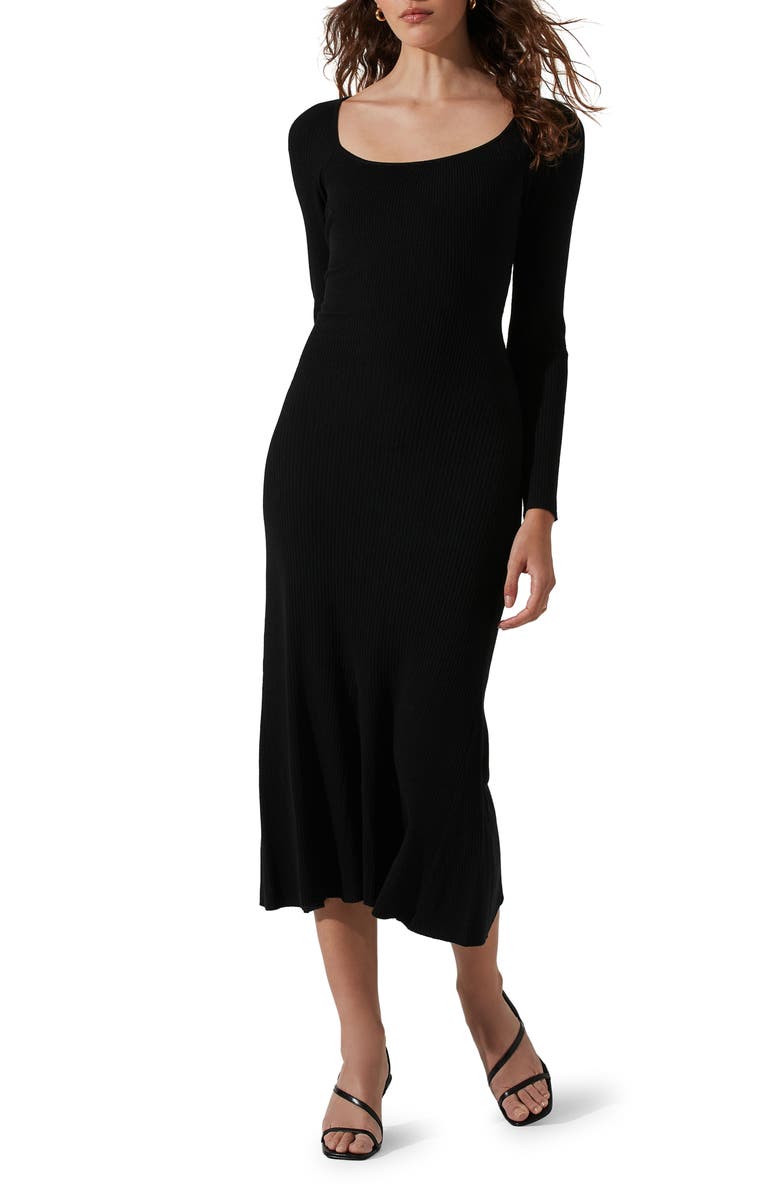 ASTR the Label Cutout Long Sleeve Midi Sweater Dress, Main, color, 