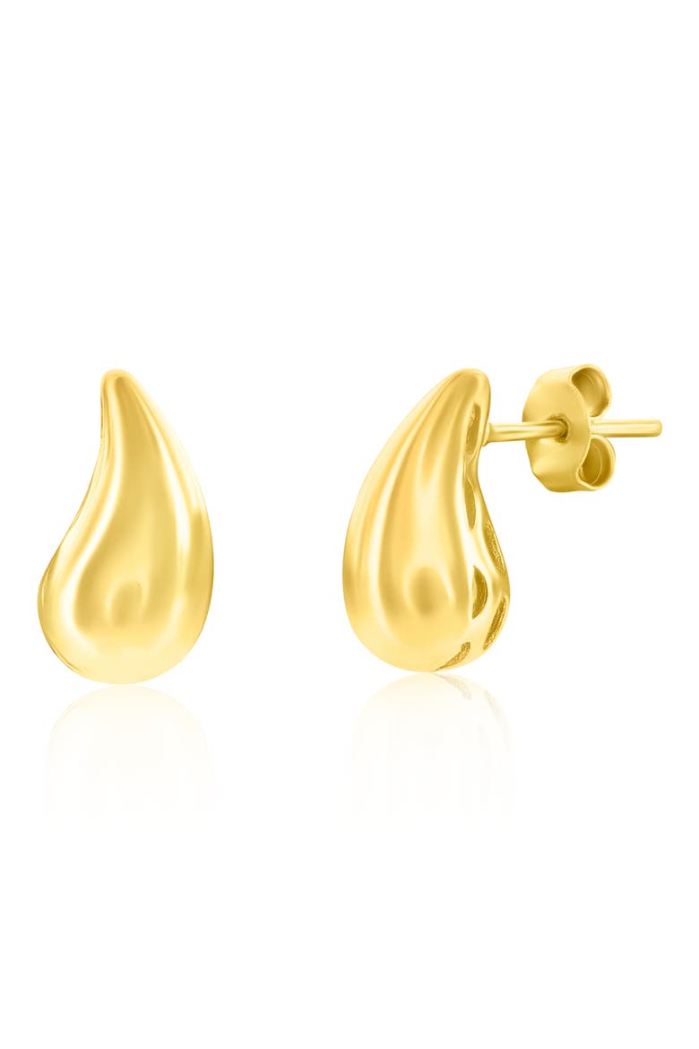 Puffy Teardrop Stud Earrings, Main, color, GOLD