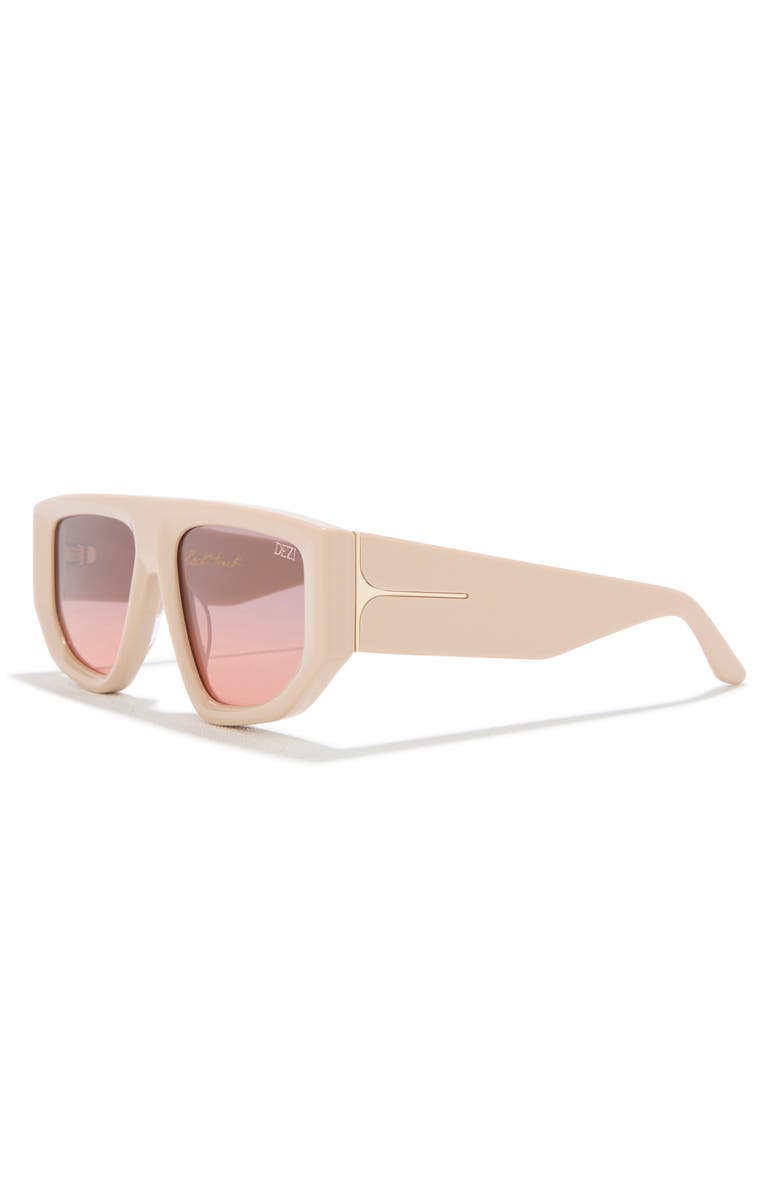 DEZI Backtrack 55mm Flat Top Sunglasses, Alternate, color, Blushed Bone / Rose Faded