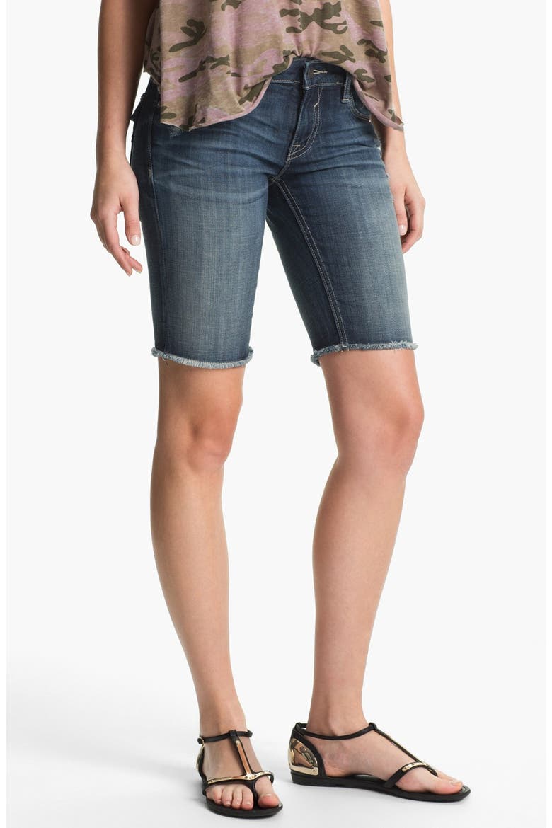 'New York' Cutoff Denim Bermuda Shorts, Main, color, MEDIUM WASH
