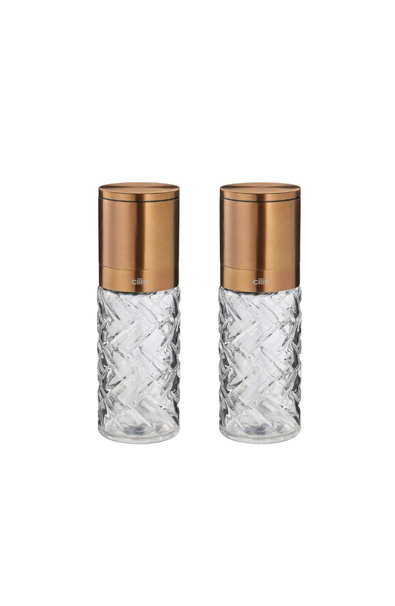CILIO Cristallo Salt or Pepper Mill 2 Piece Set, Main, color, Copper