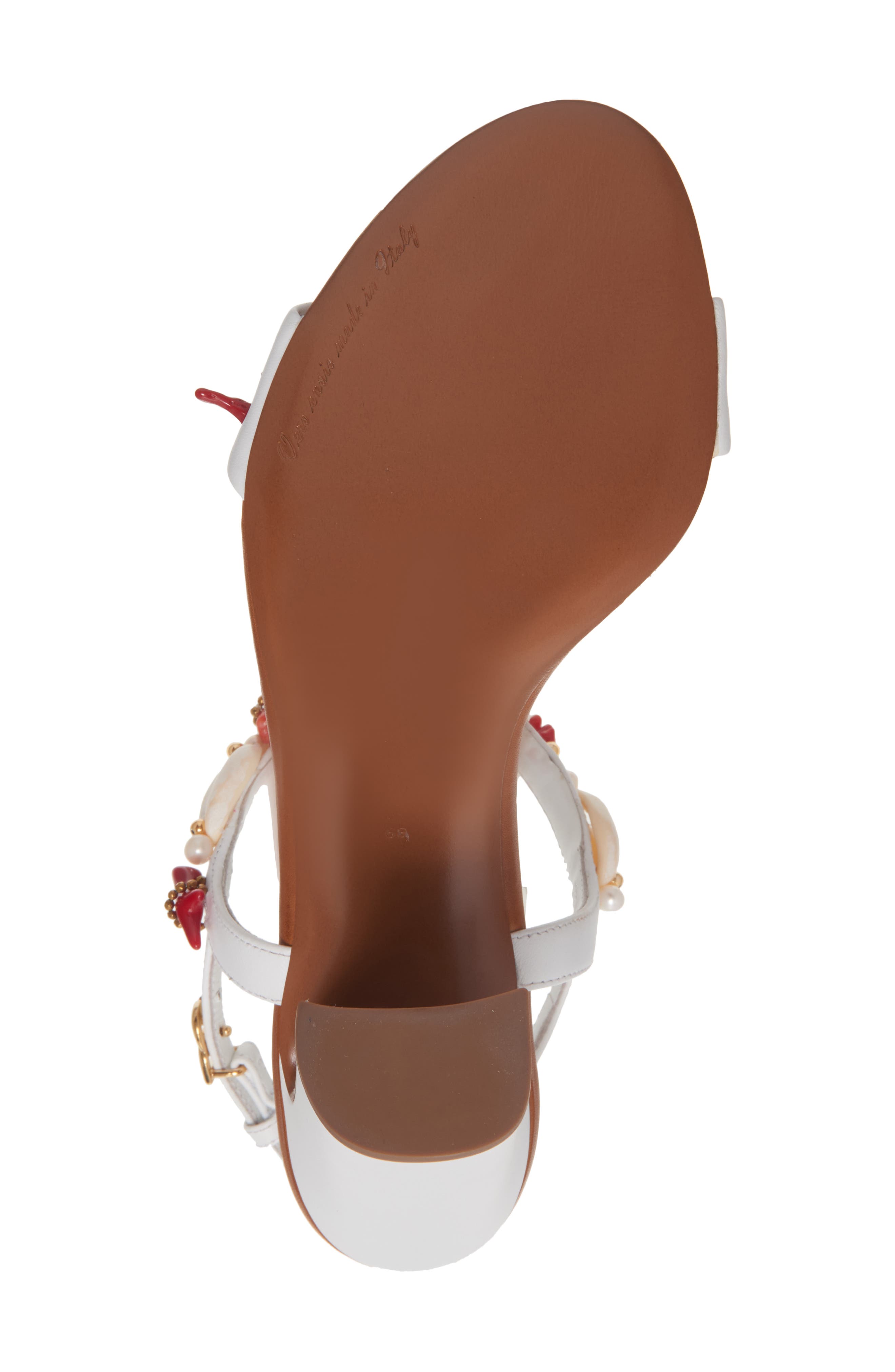 Dolce&Gabbana Capri Quarter Strap Sandal, Alternate, color, Bianco/ Multicolor