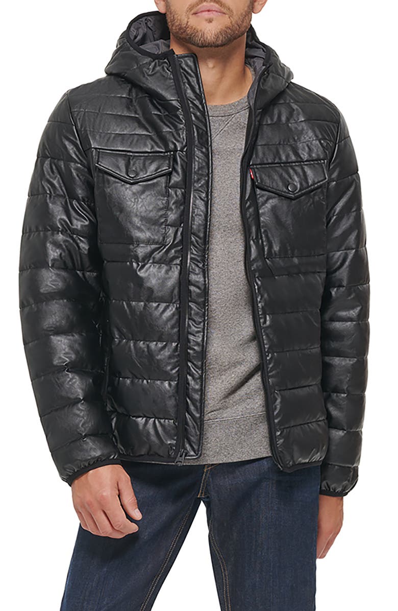 Levi's<sup>®</sup> Faux Leather Quilted Jacket, Alternate, color, 