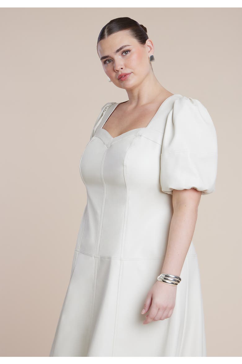 Faux Leather Puff Sleeve Maxi Dress, Alternate, color, TOFU