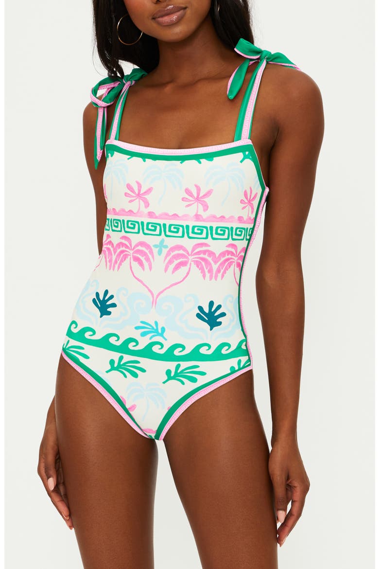 Shona One-Piece Swimsuit, Main, color, TROPICAL PALM