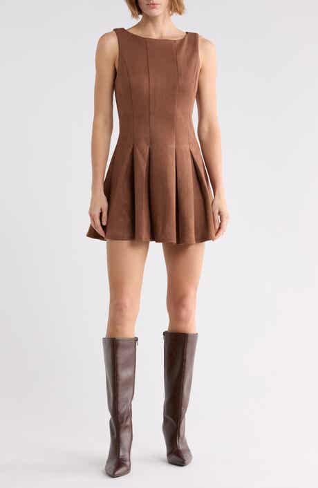 Faux Suede A-Line Minidress