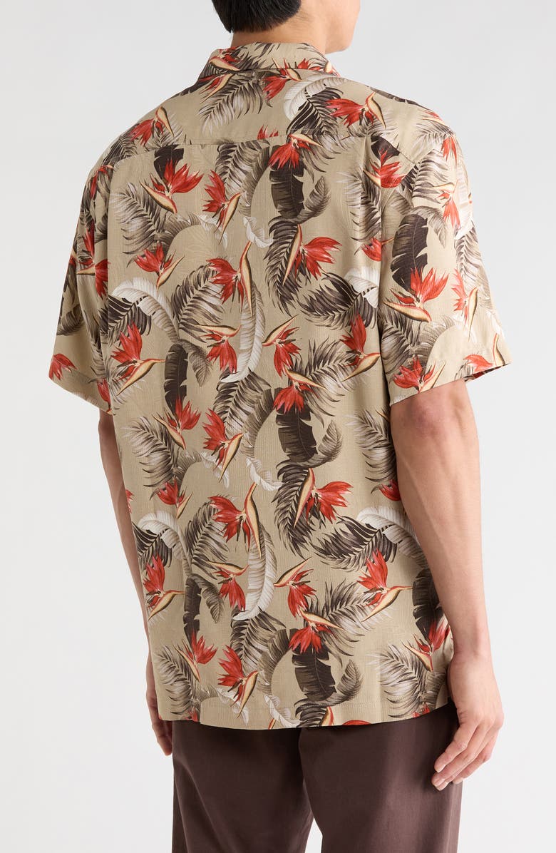 Tommy Bahama Garden of Hope & Courage Short Sleeve Silk Button-Up Shirt, Alternate, color, Island Brew