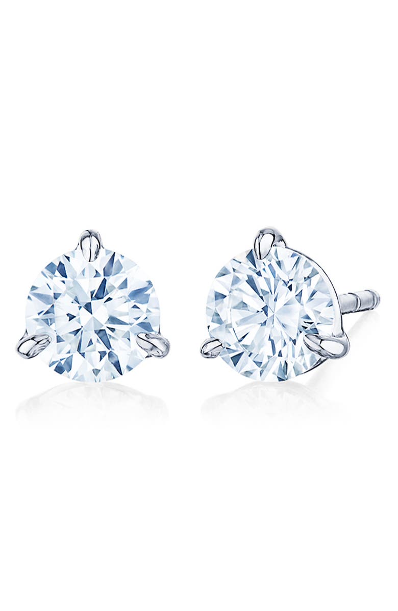 Kwiat Round Brilliant Cut Diamond & Platinum Stud Earrings - .75ct., Alternate, color, Platinum