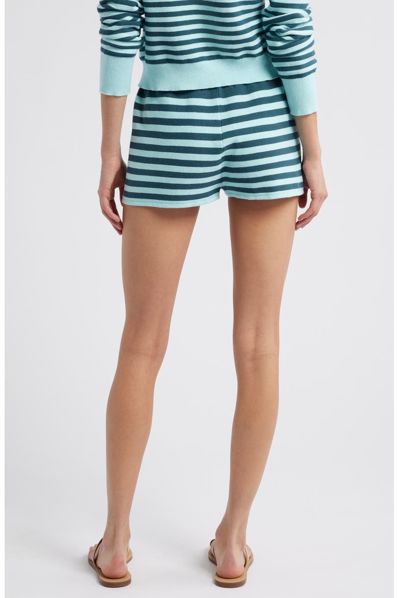 The Celeste Stripe Cotton Knit Shorts, Alternate, color, EVERGREEN / SKY STRIPE