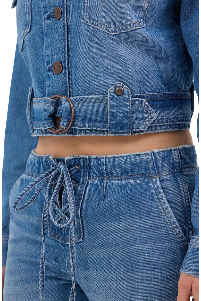 Denim Moto Jacket, Alternate, color, BLOSSOMING