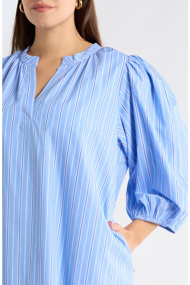 Malaga Victoria Striped Shift Minidress, Alternate, color, BLUE-WHITE