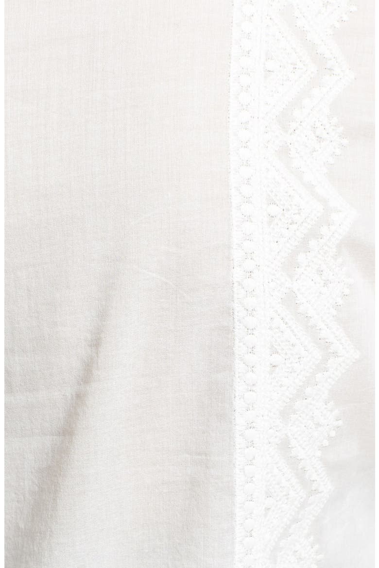 Embroidered Split Neck Top, Alternate, color, PARCHMENT