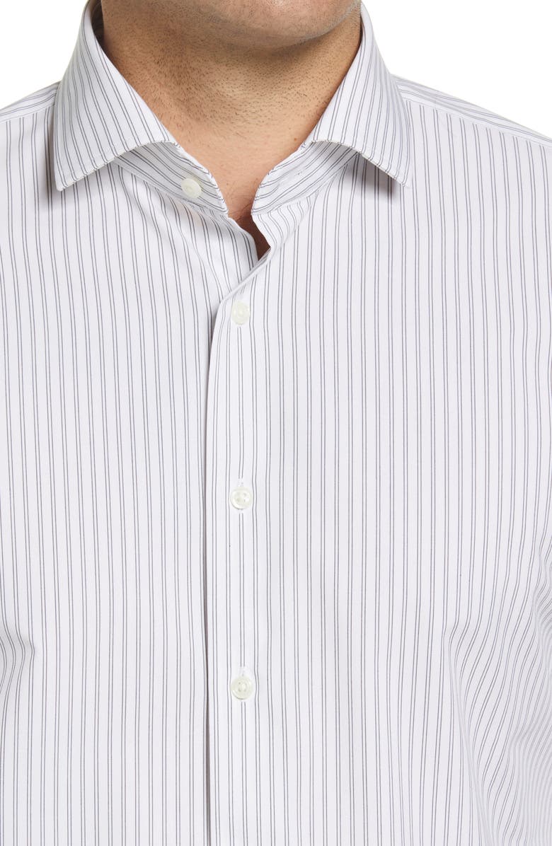 Nordstrom Tech Smart Trim Fit Non-Iron Stripe Dress Shirt, Alternate, color, 