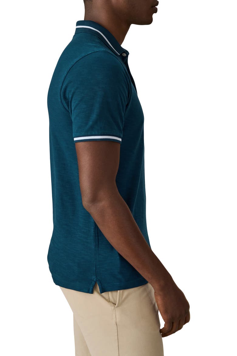 Match Point Tipped Slub Short Sleeve Polo, Alternate, color, SEA