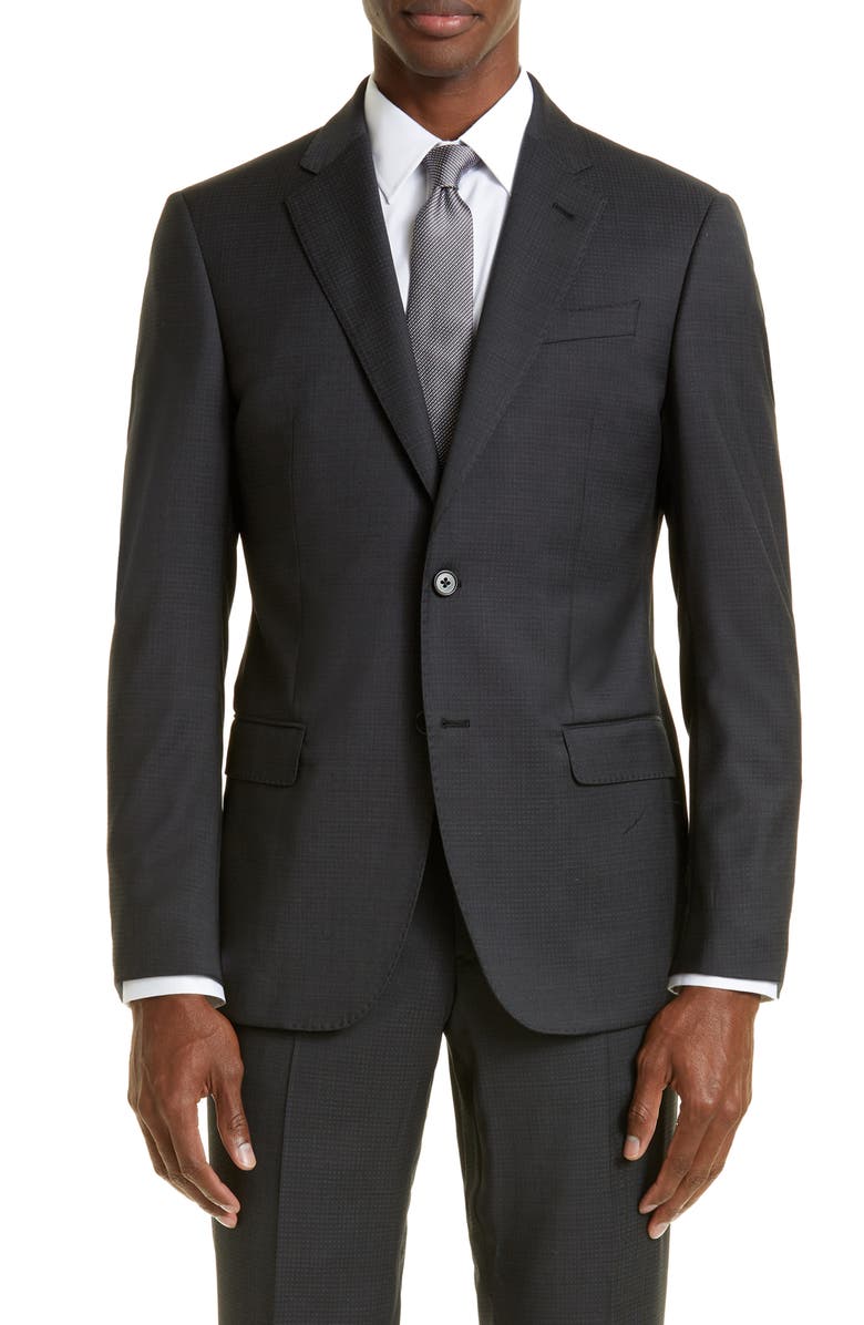 Emporio Armani Micro Textured Wool Suit, Alternate, color, 
