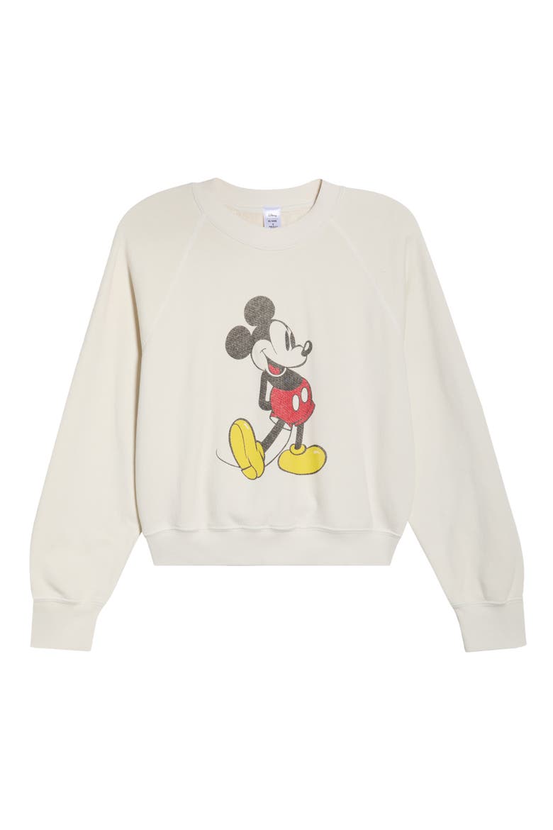 x Mickey Mouse Cotton Graphic Sweatshirt, Alternate, color, VINTAGE WHITE