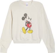 Re/Done x Mickey Mouse Cotton Graphic Sweatshirt